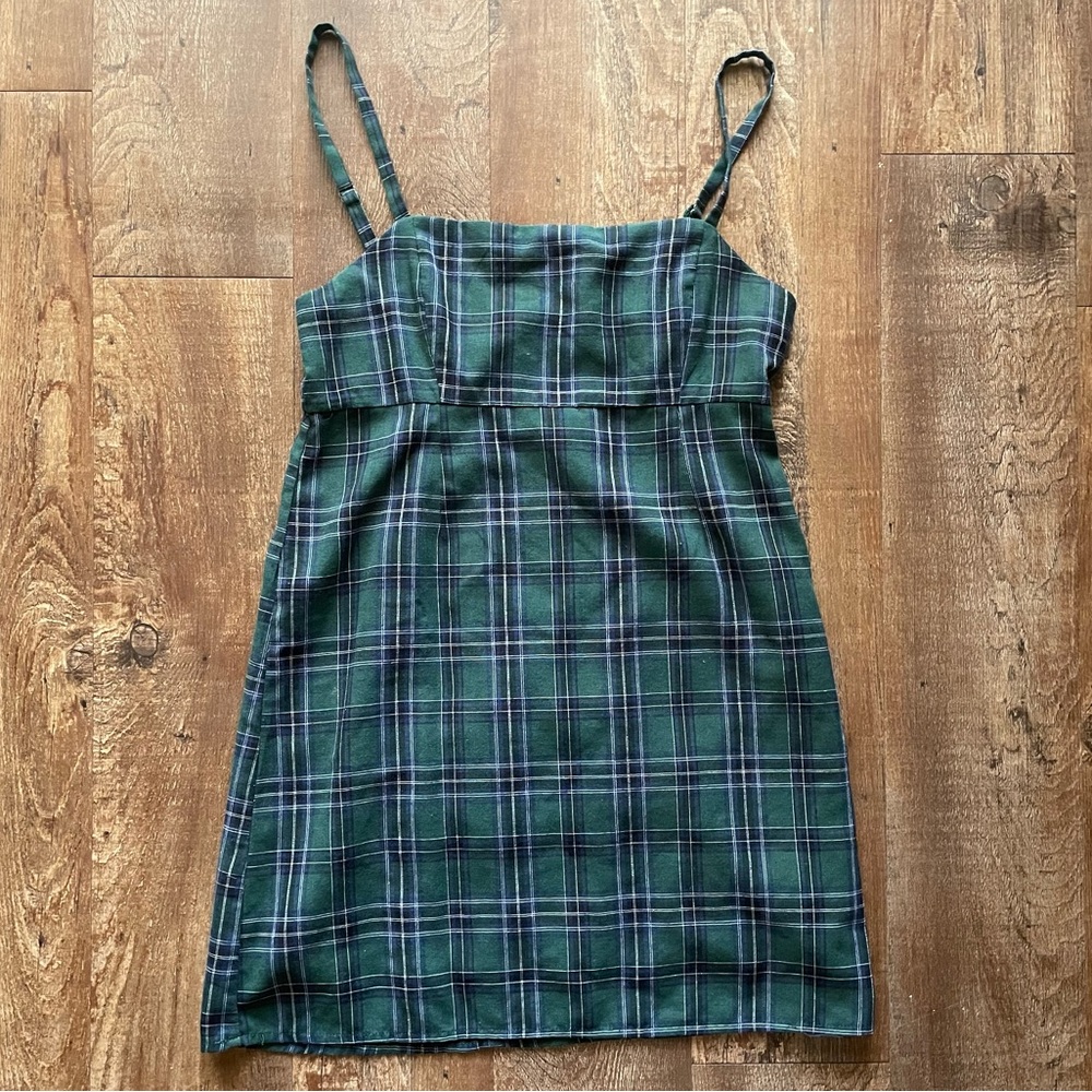 Dark Green Plaid Dress